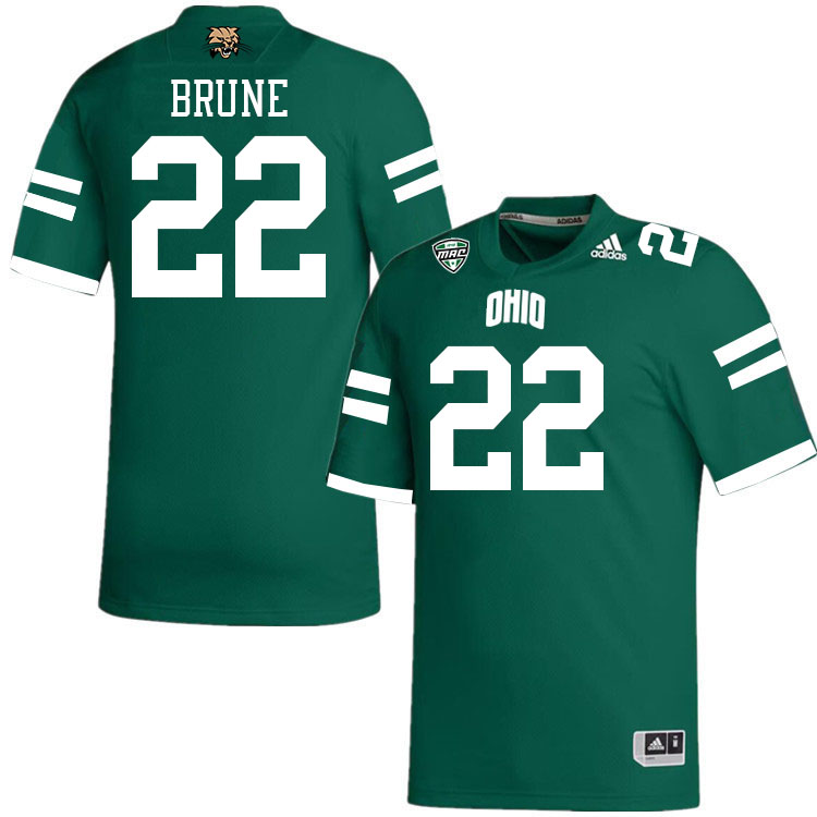 Ohio Bobcats #22 Duncan Brune College Football Jerseys Stitched-Green